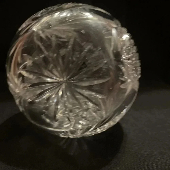 American Brilliant Hand Cut Crystal Glass Oil Vinegar Cruet Bottle - Picture 4 of 7